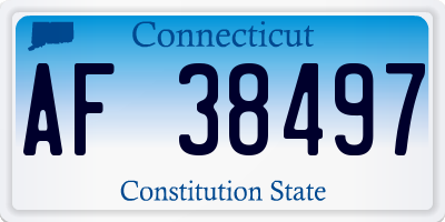 CT license plate AF38497