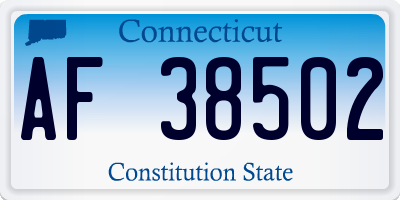 CT license plate AF38502