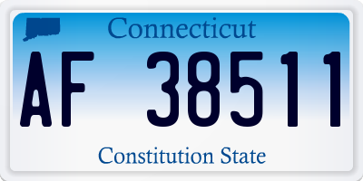 CT license plate AF38511