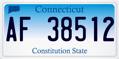 CT license plate AF38512