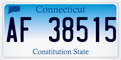 CT license plate AF38515