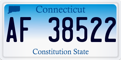 CT license plate AF38522