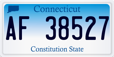 CT license plate AF38527