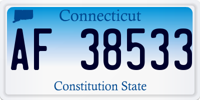 CT license plate AF38533