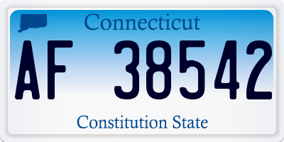 CT license plate AF38542