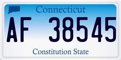 CT license plate AF38545
