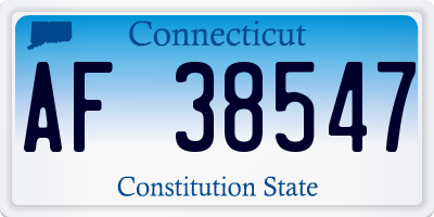 CT license plate AF38547