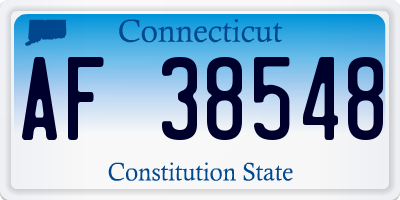 CT license plate AF38548