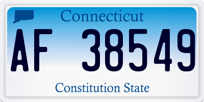 CT license plate AF38549
