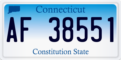 CT license plate AF38551