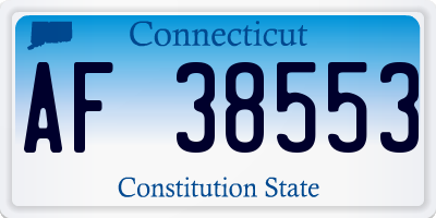 CT license plate AF38553