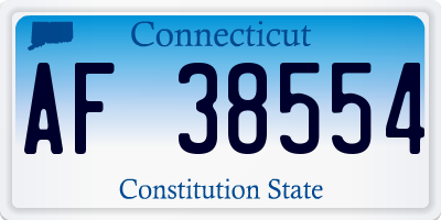 CT license plate AF38554