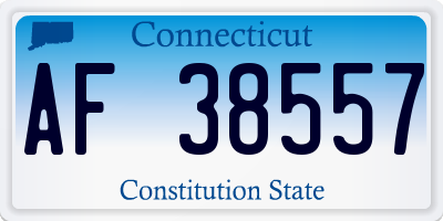 CT license plate AF38557