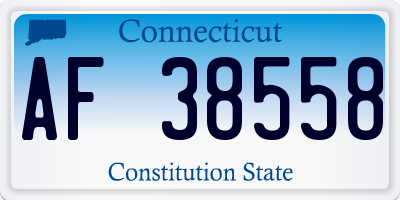 CT license plate AF38558