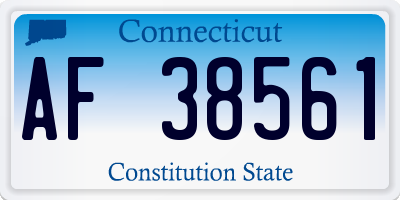 CT license plate AF38561