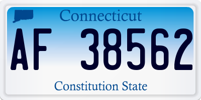 CT license plate AF38562