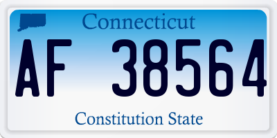 CT license plate AF38564