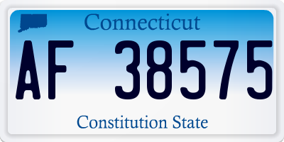 CT license plate AF38575
