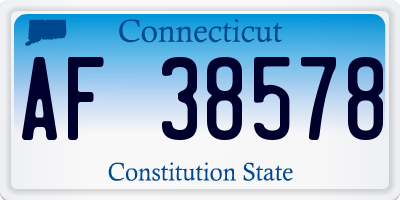 CT license plate AF38578