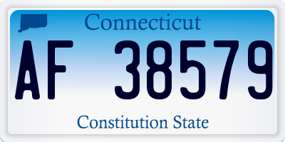 CT license plate AF38579