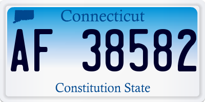 CT license plate AF38582