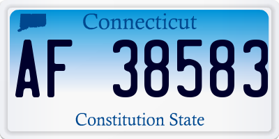 CT license plate AF38583