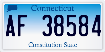 CT license plate AF38584