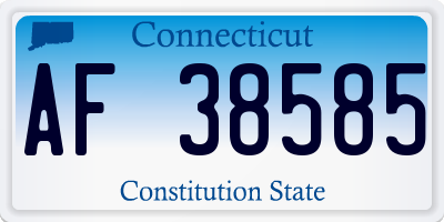CT license plate AF38585
