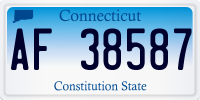 CT license plate AF38587