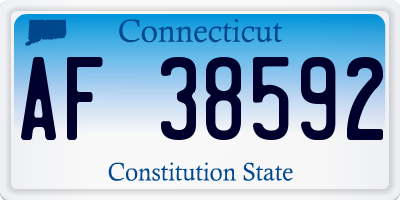 CT license plate AF38592