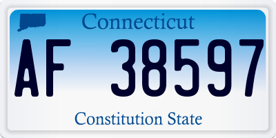 CT license plate AF38597