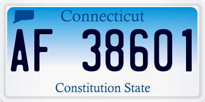 CT license plate AF38601