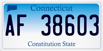 CT license plate AF38603