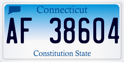 CT license plate AF38604