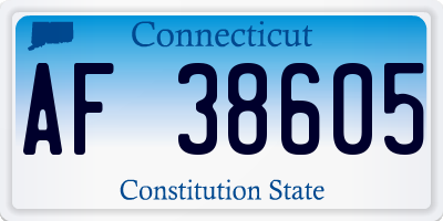 CT license plate AF38605
