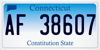 CT license plate AF38607