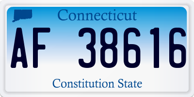 CT license plate AF38616