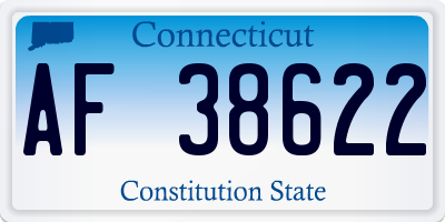 CT license plate AF38622