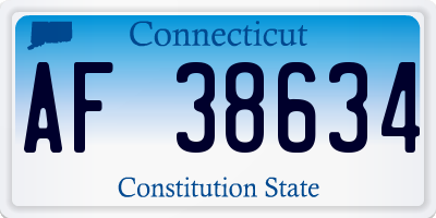 CT license plate AF38634