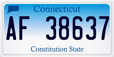 CT license plate AF38637