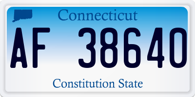 CT license plate AF38640