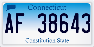 CT license plate AF38643