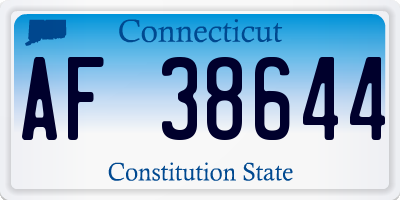 CT license plate AF38644