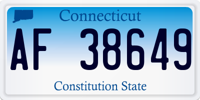 CT license plate AF38649