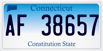CT license plate AF38657