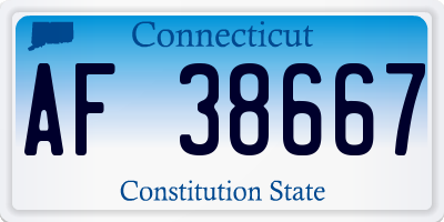CT license plate AF38667