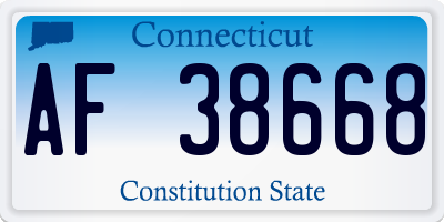 CT license plate AF38668