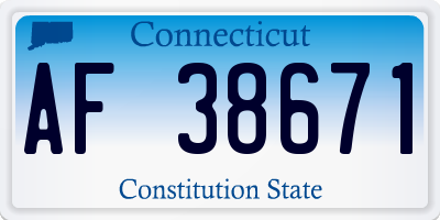 CT license plate AF38671