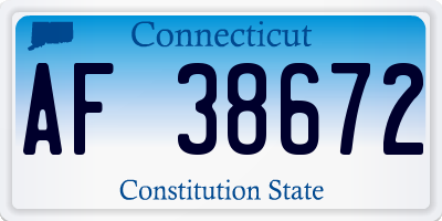 CT license plate AF38672