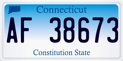 CT license plate AF38673